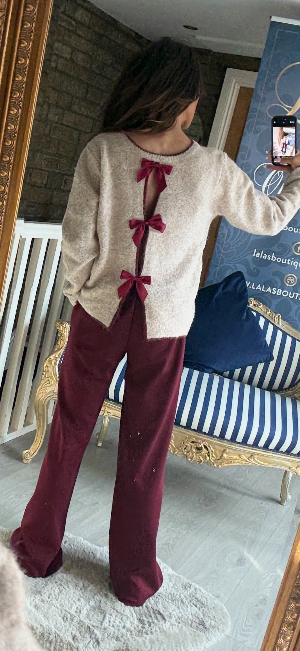WINE BOW BACK JUMPER
