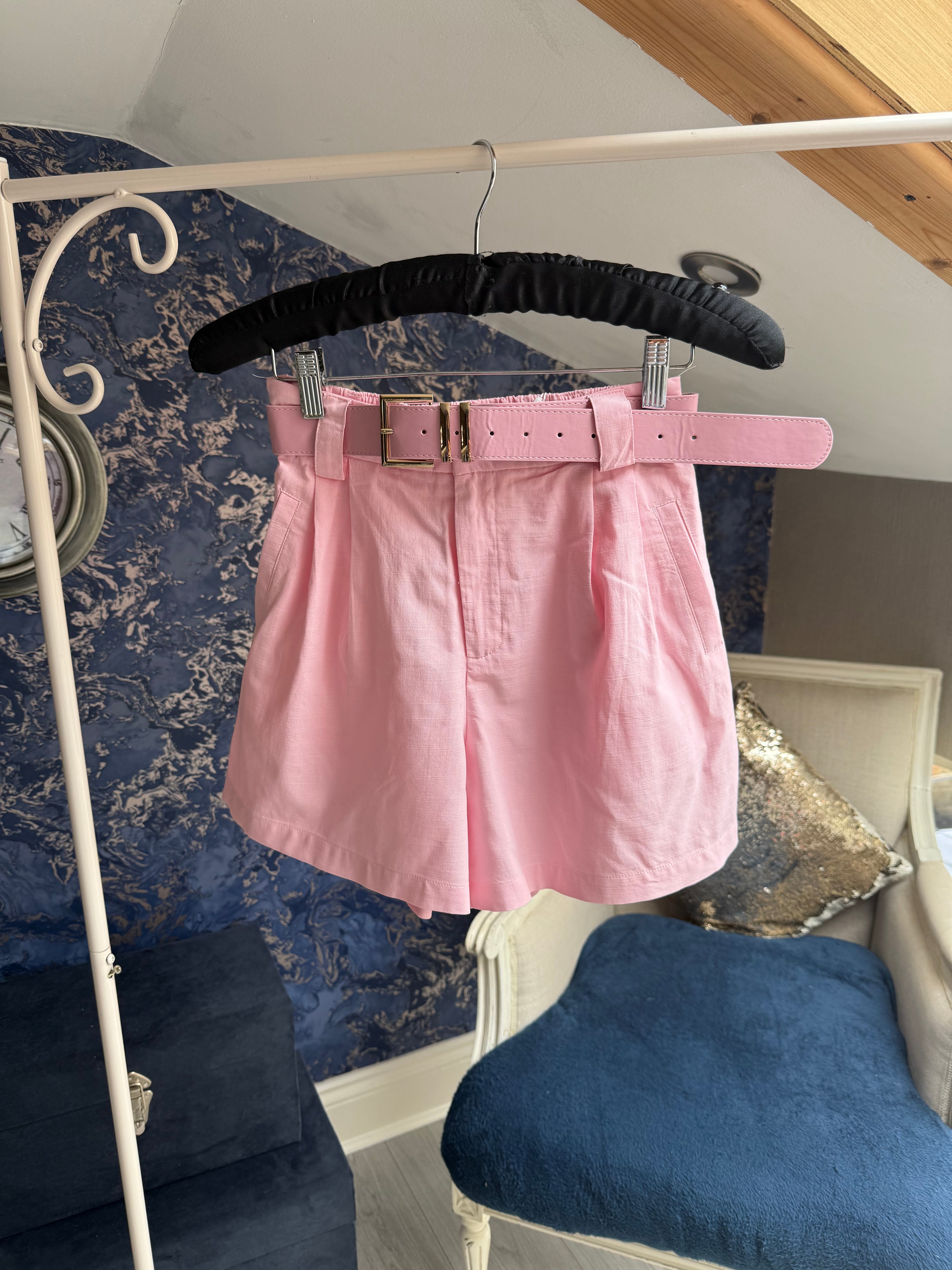 PINK TAILORED SHORTS