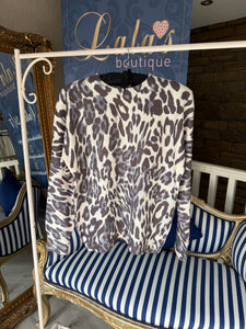LEOPARD BLUES ROUND NECK JUMPER