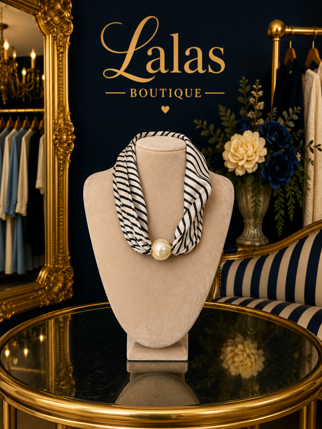 STRIPE PEARL NECKLACE
