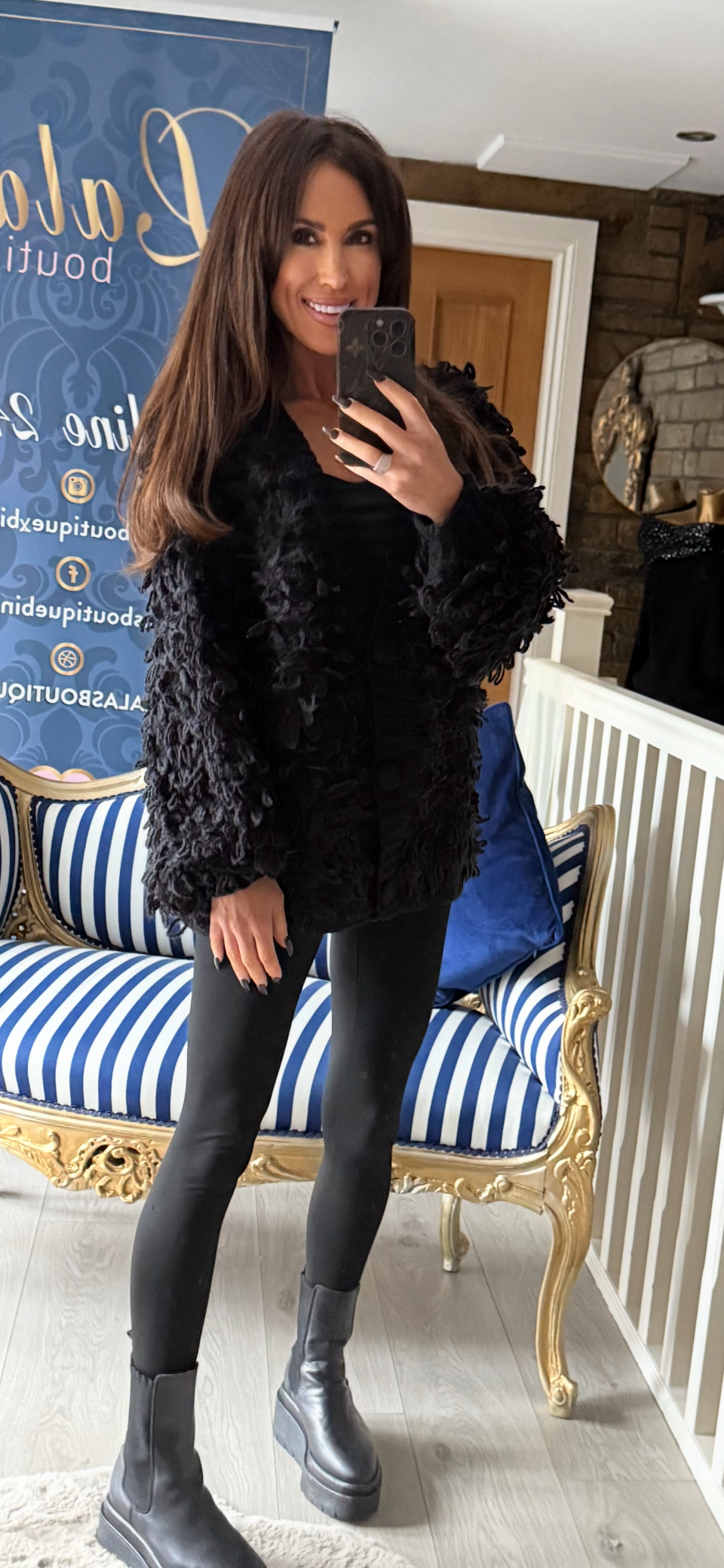 BLACK NOODLE KNIT CARDIGAN