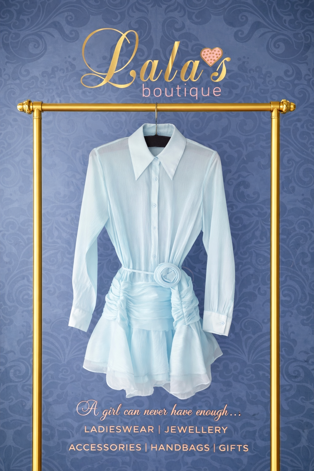AQUA CHIFFON TIERED MINI DRESS
