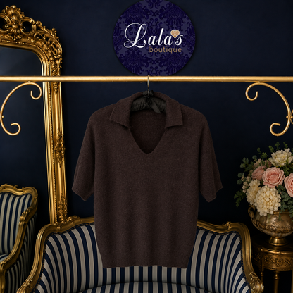 ALPACA V NECK COLLARED JUMPER