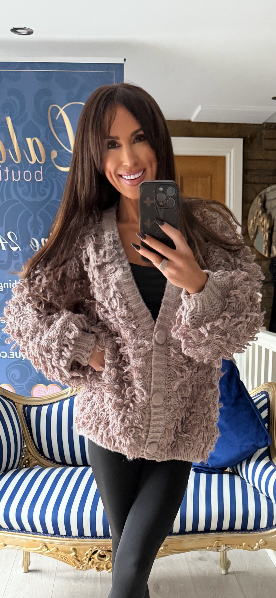 MUSHROOM NOODLE KNIT CARDIGAN