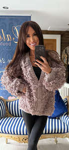 MUSHROOM NOODLE KNIT CARDIGAN