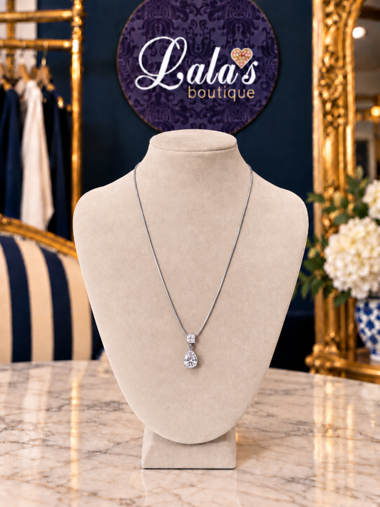 SILVER TEARDROP NECKLACE
