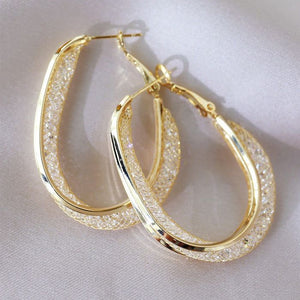 GOLD DIAMANTÉ HOOPS