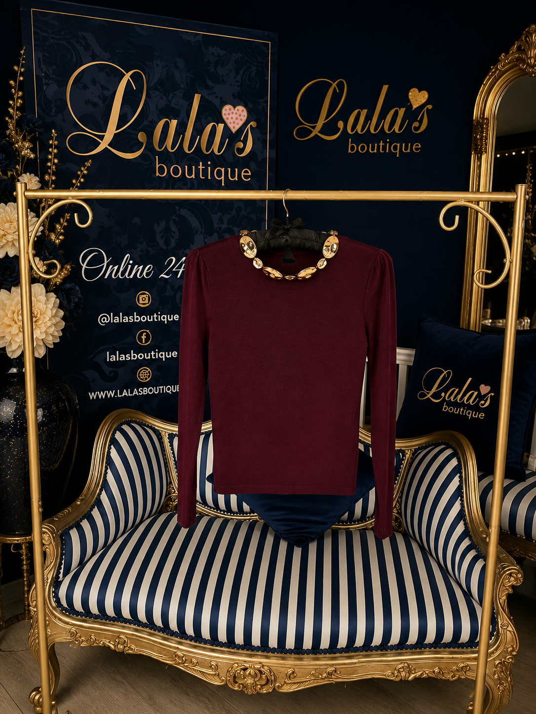 PLUM GOLD BEADED NECK JUMPER