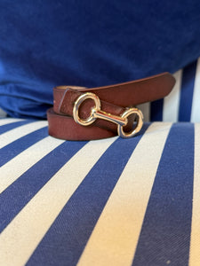 OXBLOOD HORSEBAIT LEATHER BELT