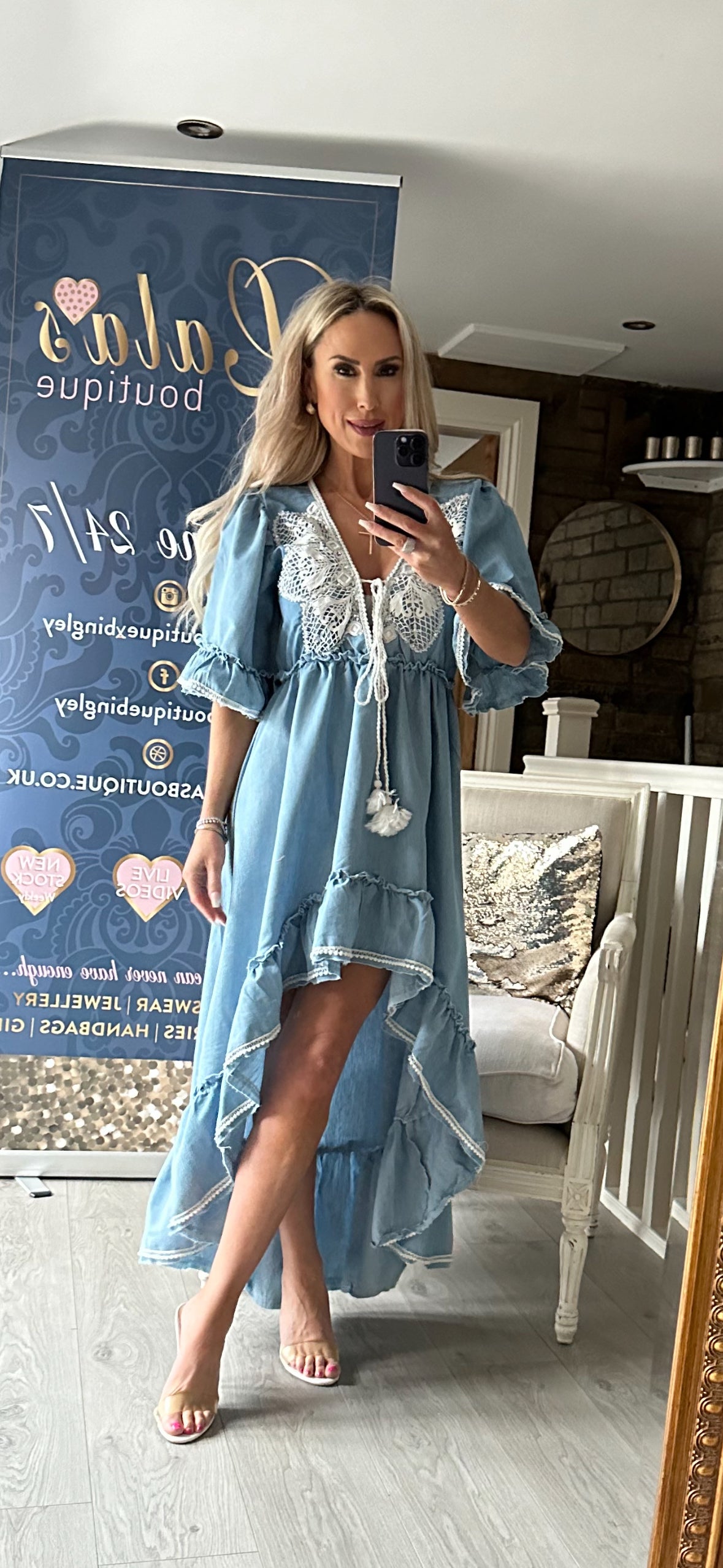 BLUE HIGH LOW DRESS