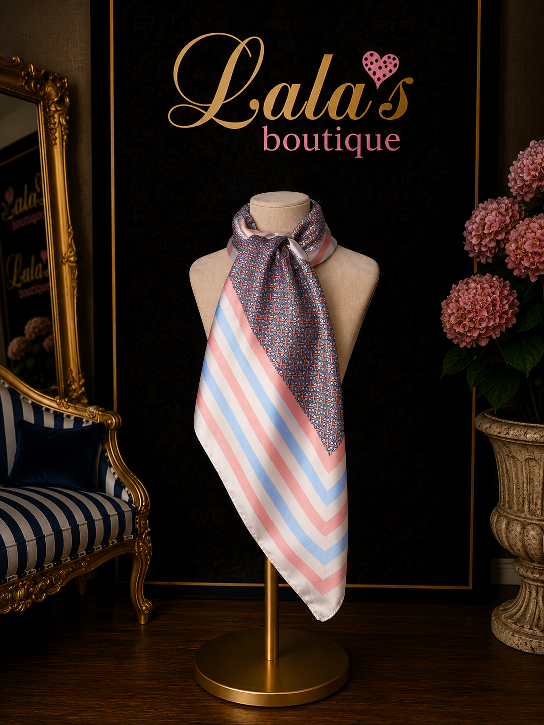 PINK & BLUE BALENCA AND NECKERCHIEF
