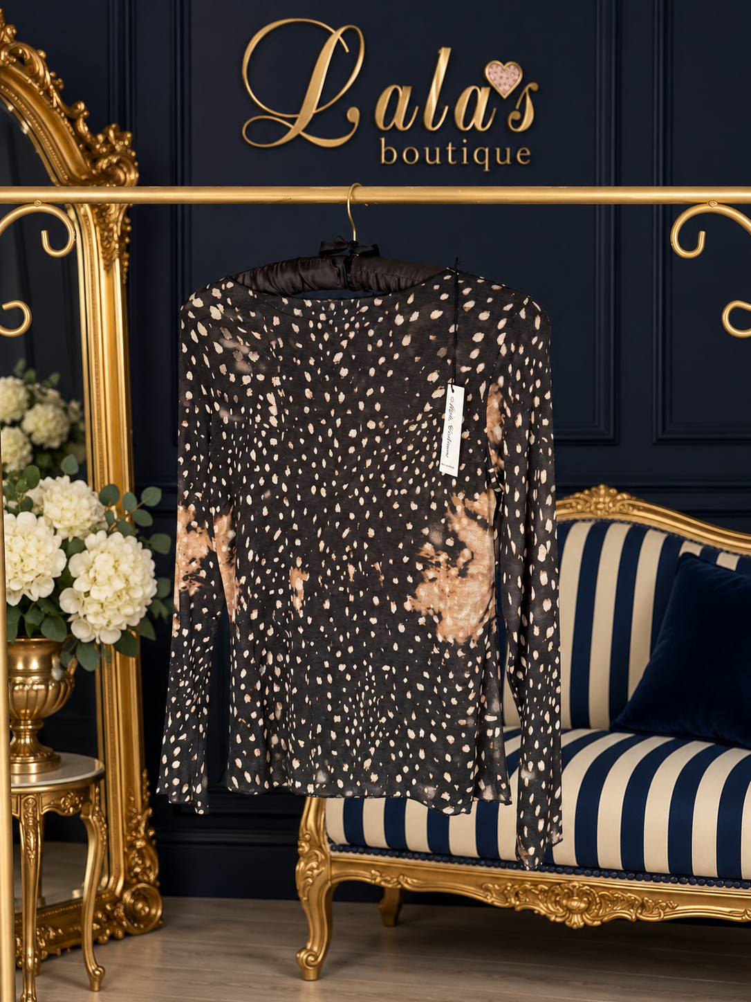 BAMBI PRINT CASHMERE BASE LAYER TOP