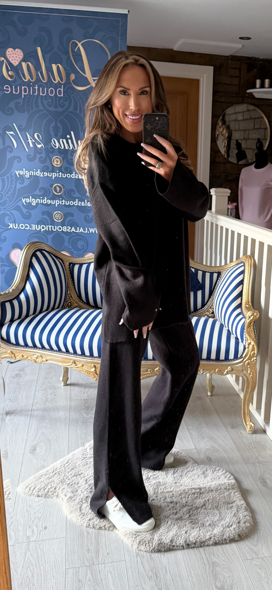 BLACK KNITTED CO-ORD