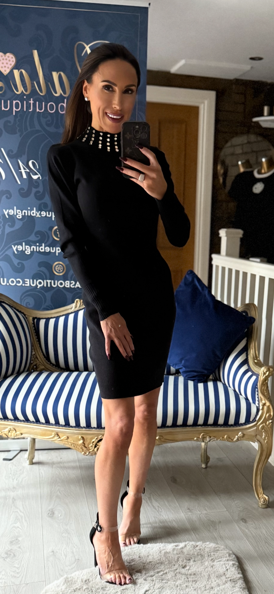DIAMOND NECK JUMPER DRESS
