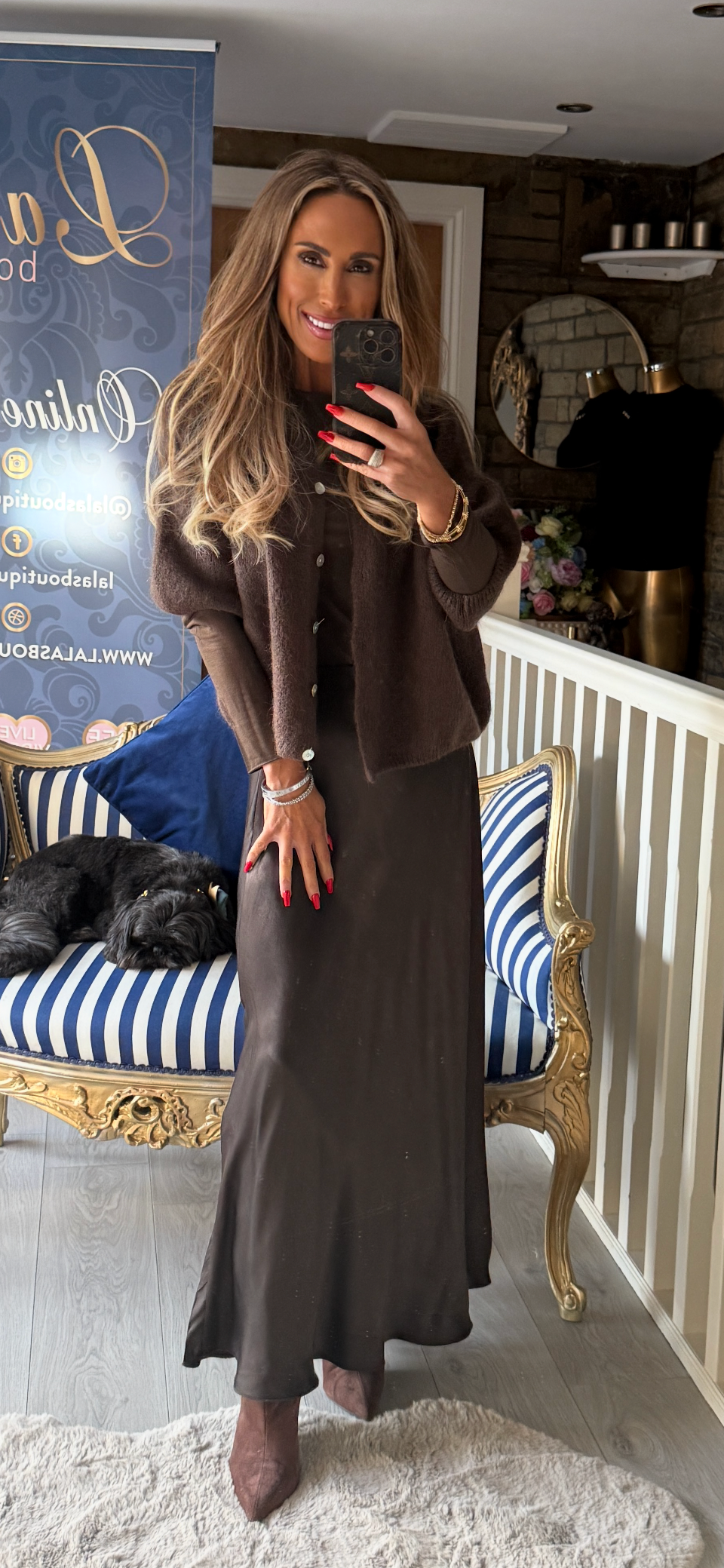 CHOCOLATE SATIN SKIRT