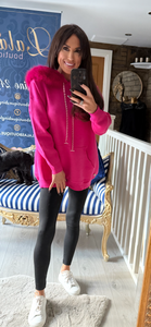HOT PINK FUR HOODY