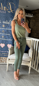 GEORGIA KHAKI VEST TOP