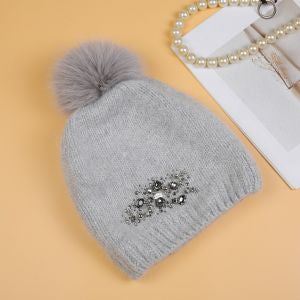 GREY CRYSTAL HAT
