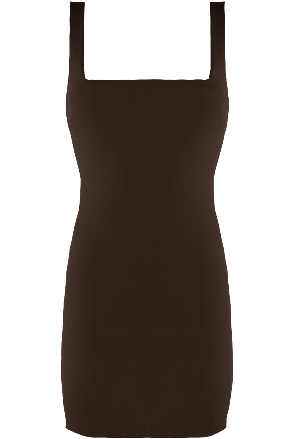CHOCOLATE SQUARE NECK MINI DRESS