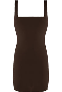 CHOCOLATE SQUARE NECK MINI DRESS