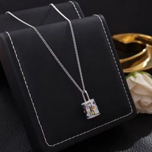 SILVER PADLOCK LOU NECKLACE