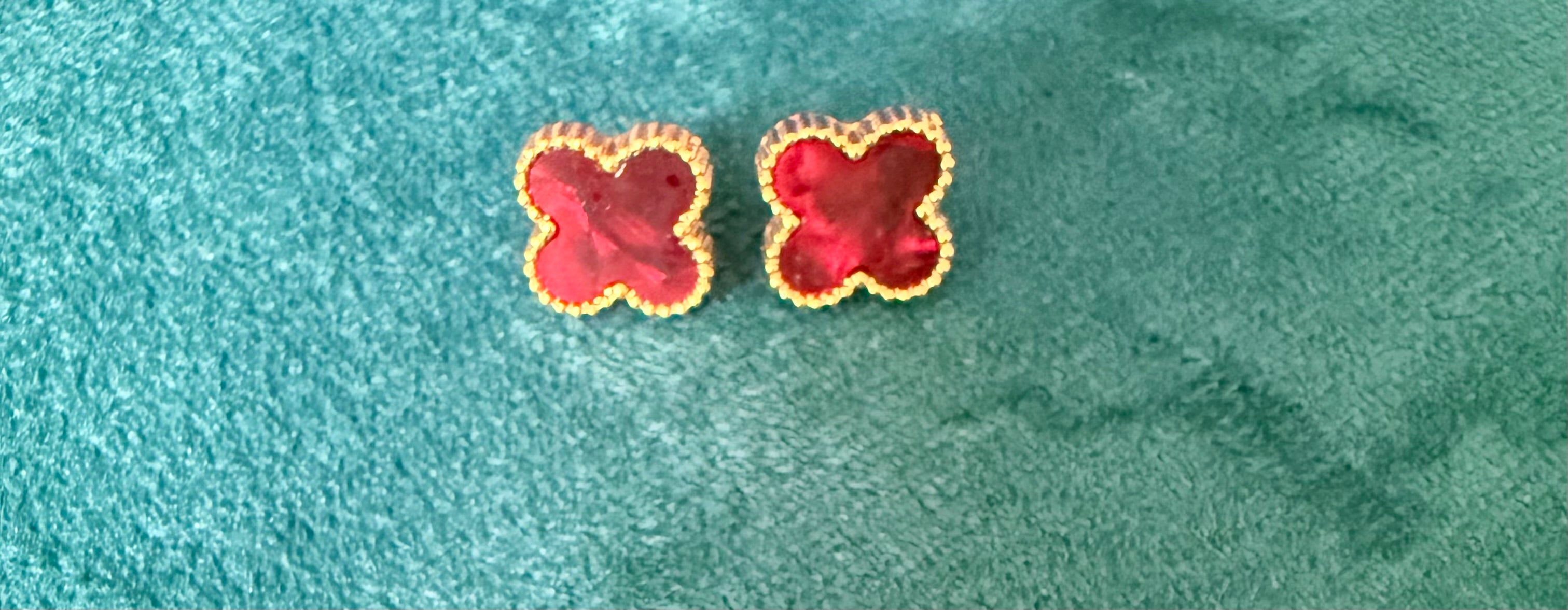 RUBY CLOVER MARBLE EARRINGS