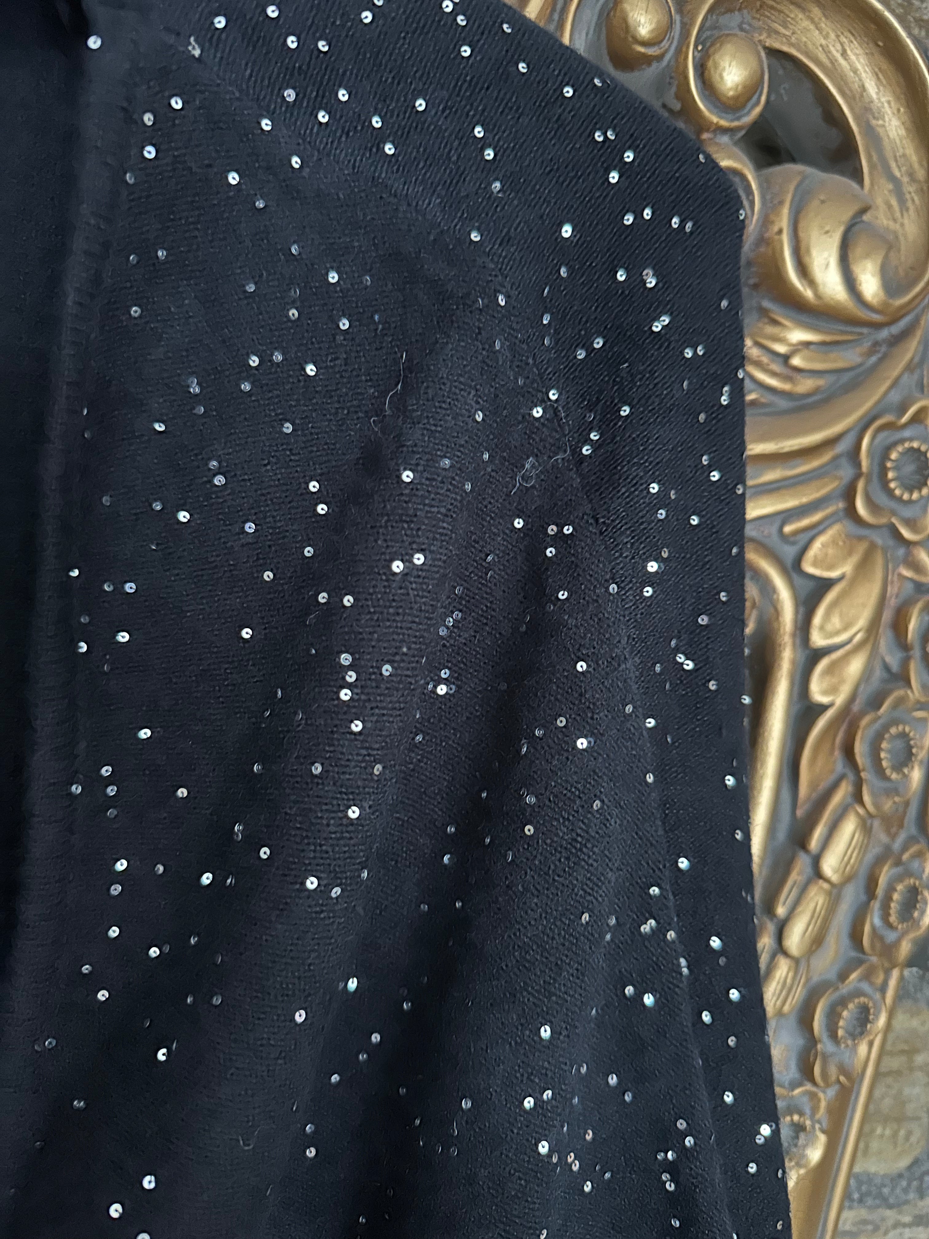 BLACK SEQUIN DETAIL KNITTED SHRUG