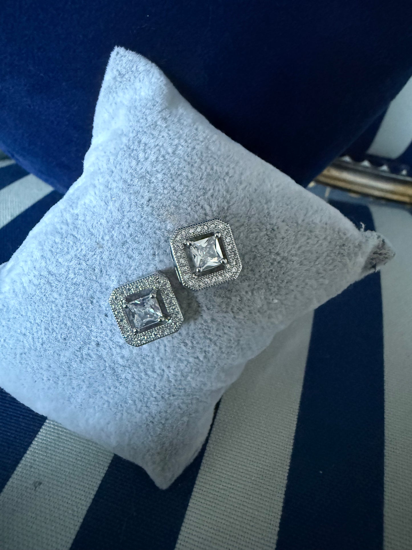 SQUARE DIAMANTÉ EARRINGS
