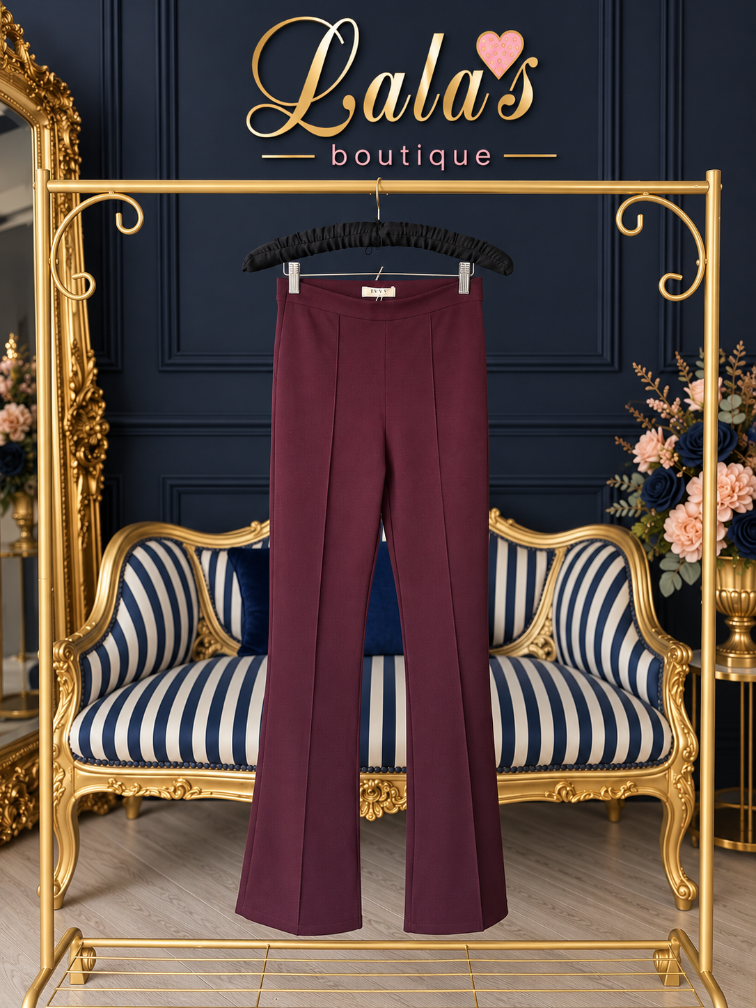 BORDEAUX KICK FLARE TROUSERS