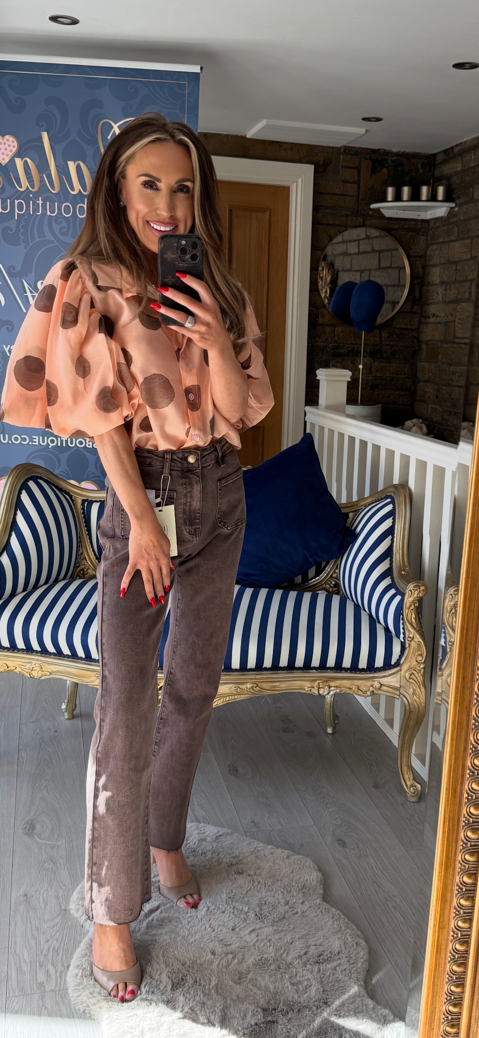 BROWN CROP VINTAGE FLARE JEAN
