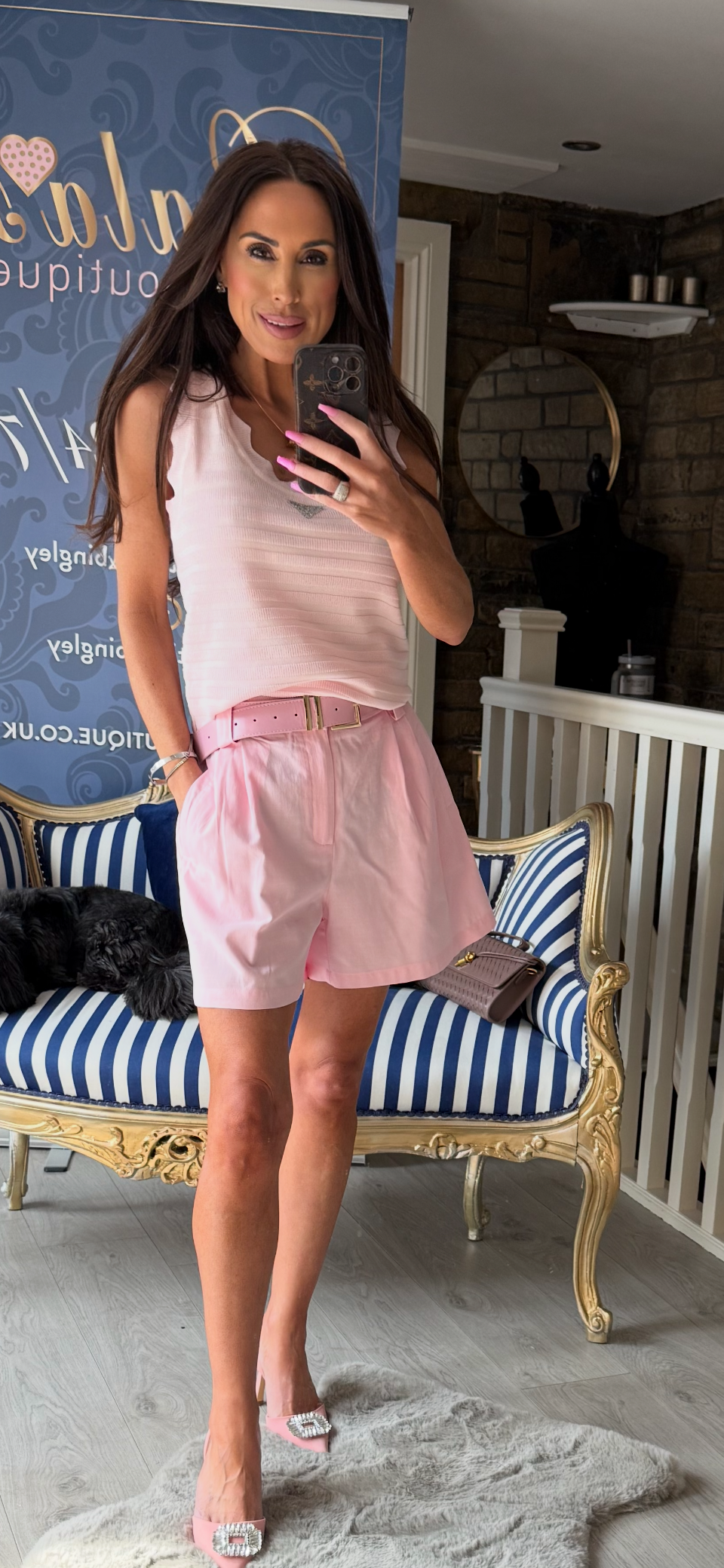 PINK TAILORED SHORTS