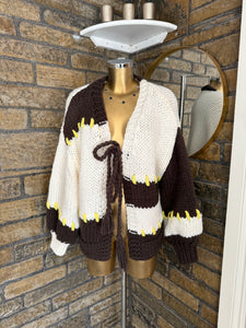 CHUNKY CHOCOLATE & CREAM CARDIGAN