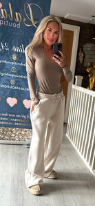 TAUPE LONG SLEEVE BODYSUIT