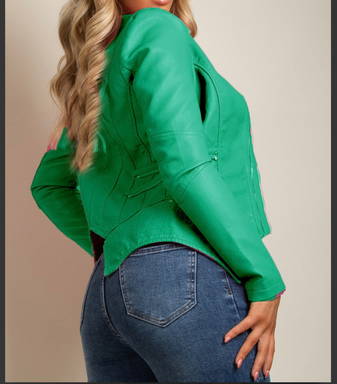 GREEN PU JACKET