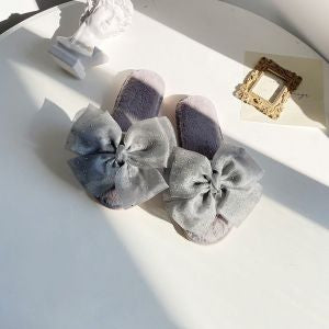 CHIFFON BOW SLIPPERS