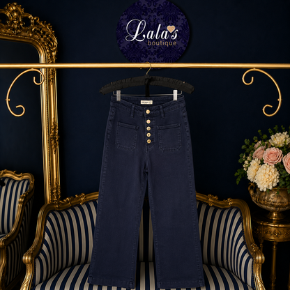 NAVY 5 BUTTON JEANS