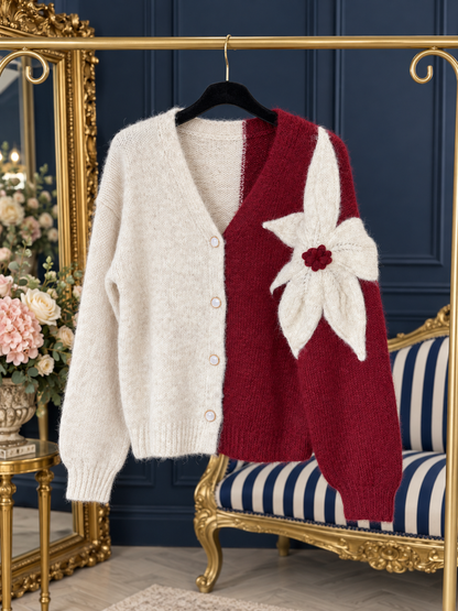 FLOWER SHOULDER CARDIGAN