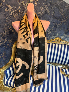 CASHMERE CC TAN & BLACK SCARF