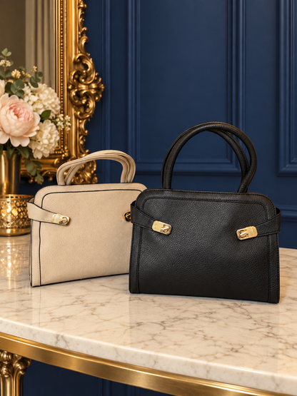 STRUCTURED GOLD CLASP BAG