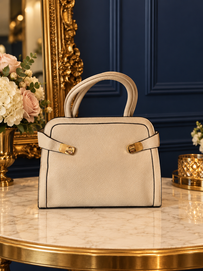 STRUCTURED GOLD CLASP BAG