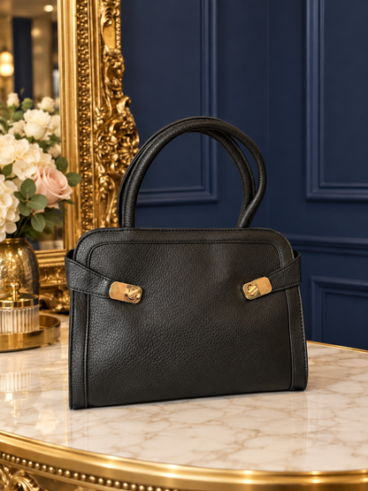 STRUCTURED GOLD CLASP BAG
