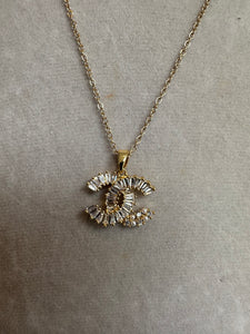 GOLD CRYSTAL CC NECKLACE