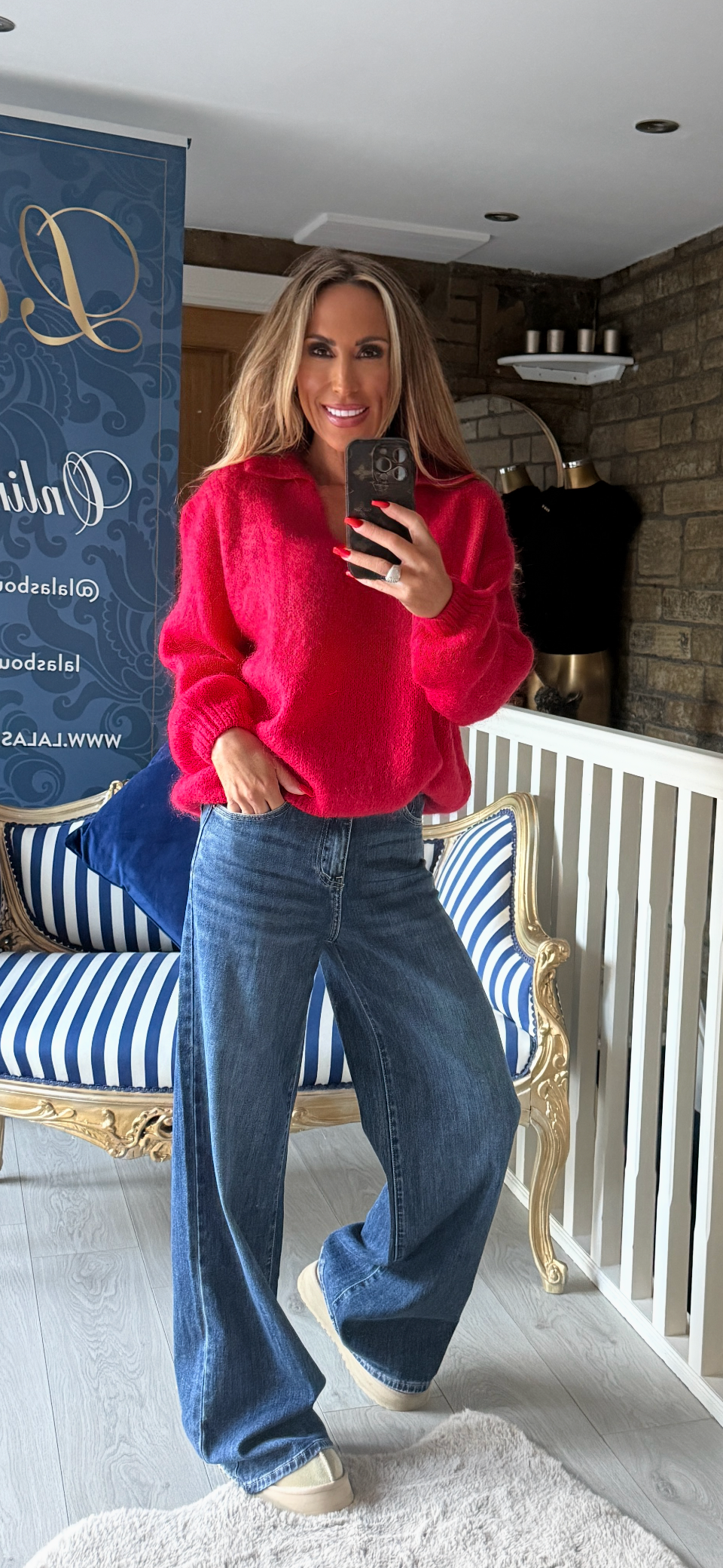 RED MOHAIR SWEATER
