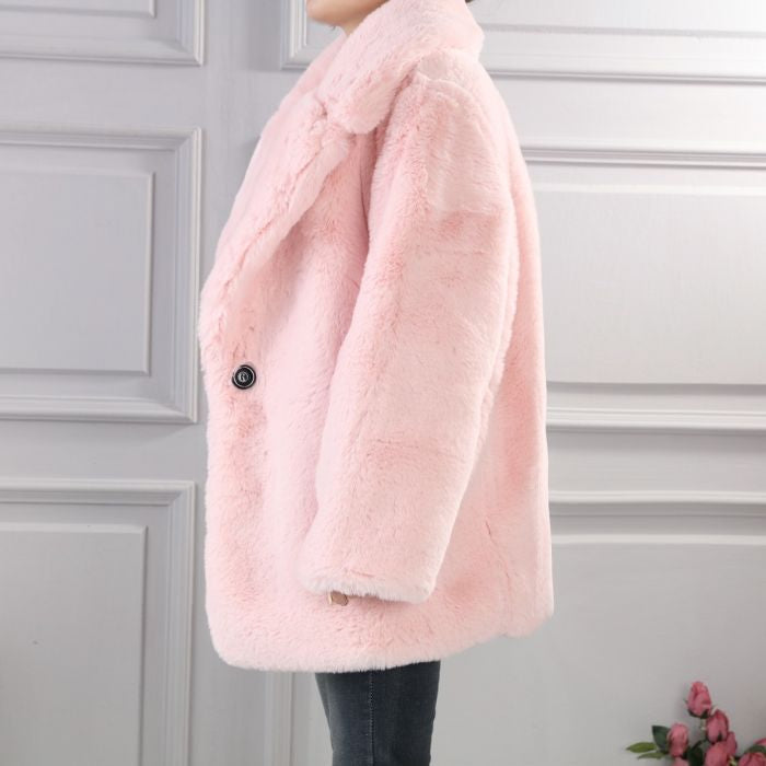 BABY PINK SUPER SOFT FUR COAT