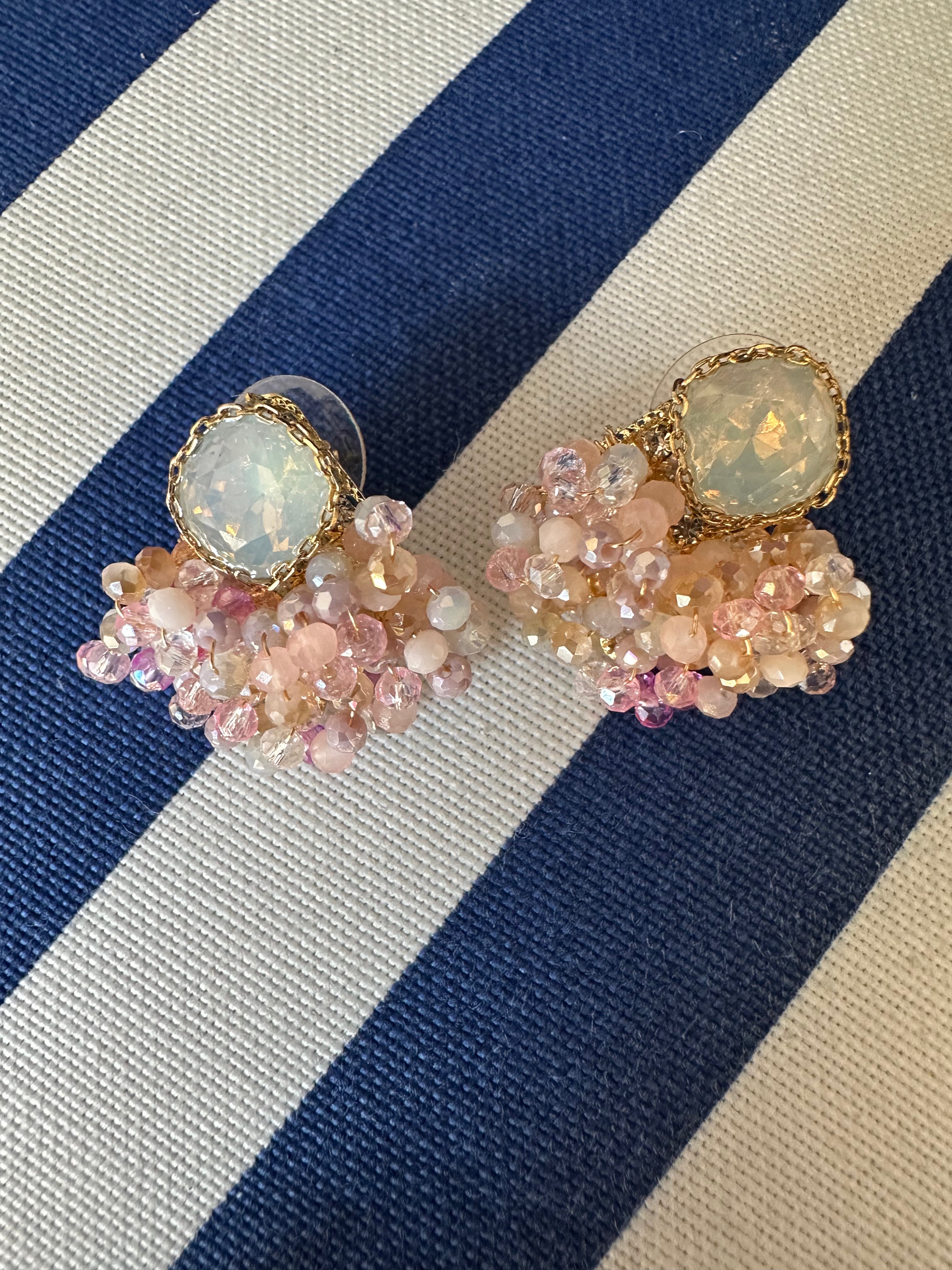 PINK CLUSTER EARRINGS