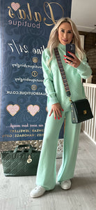 MINT HEART KNITTED LOUNGEWEAR CO-ORD