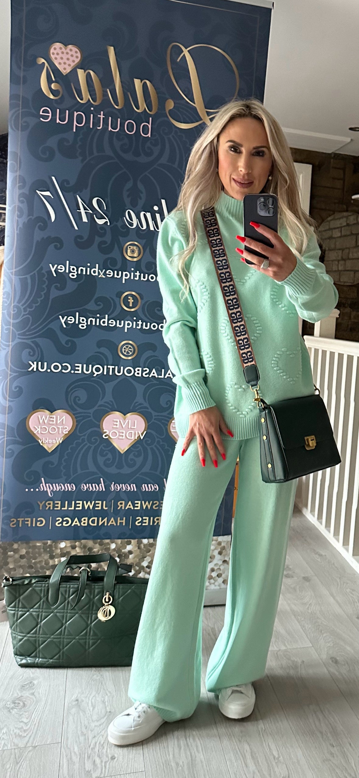 MINT HEART KNITTED LOUNGEWEAR CO-ORD