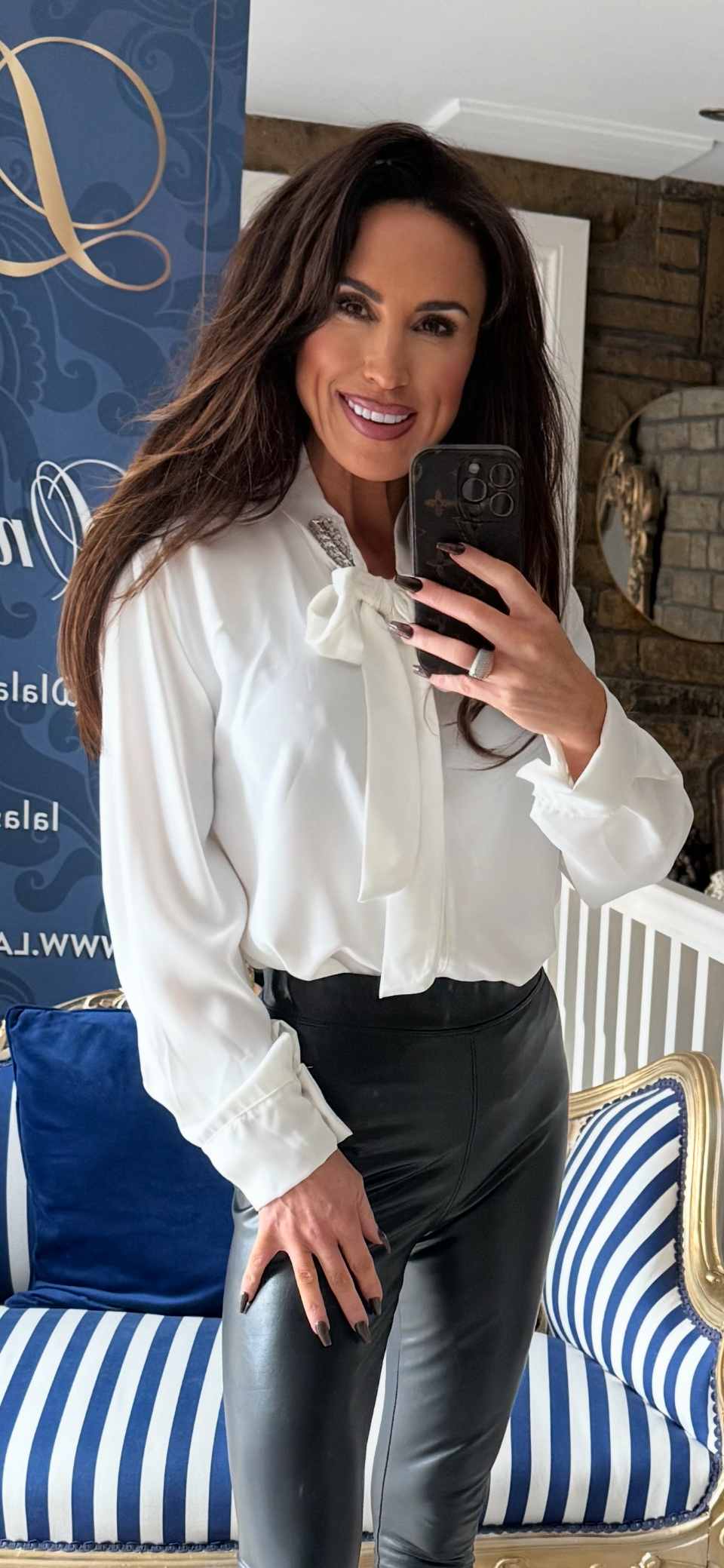 CREAM DIAMANTÉ LEAF CHIFFON BLOUSE