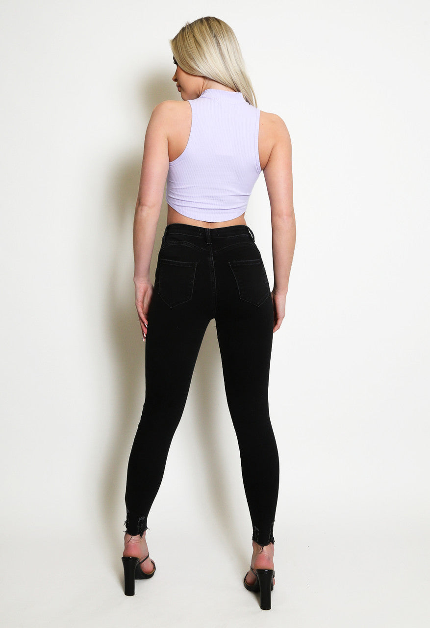 Black ankle jeggings best sale