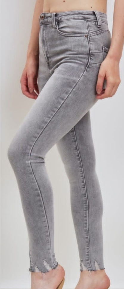 GREY LAULIA ACID WASH JEANS